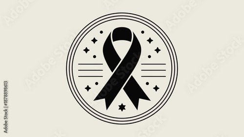 Black ribbon with stars and bars Vector