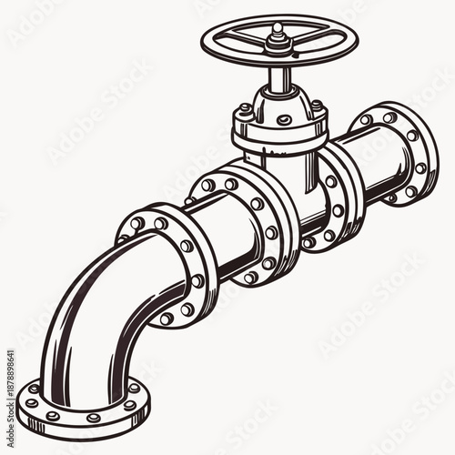 Industrial valve illustration