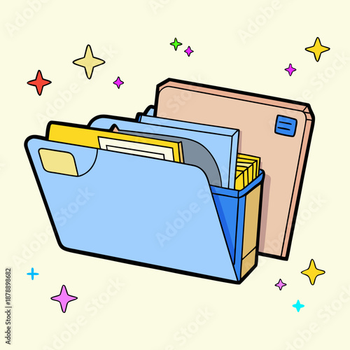 Organized digital files with stars