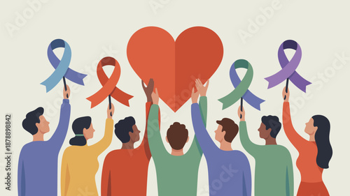 Community unity in support of awareness Vector