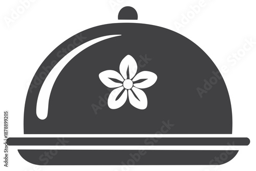Elegant food serving cloche with decorative flower motif a symbol of fine dining and hospitality