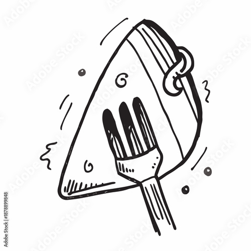 Illustrated fork and plate