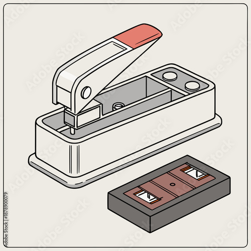 Office stapler and ruler