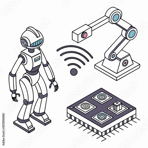 Illustration of advanced robotics and technology