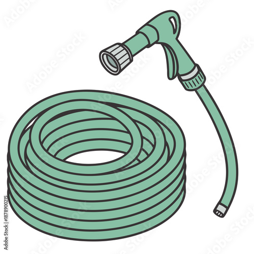 Garden hose with spray nozzle