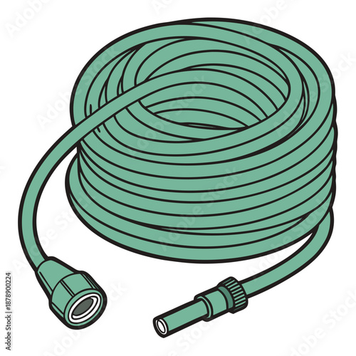 Green garden hose