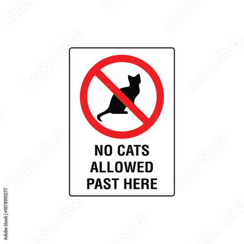 No Cats Allowed Past Here Prohibition Sign
