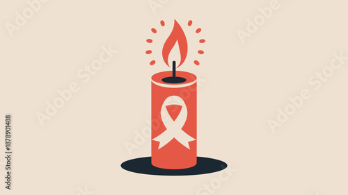 Candle with red ribbon Vector