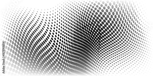 Grunge halftone gradient background. Faded grit noise texture. White and black sand wallpaper. Retro pixelated backdrop. Anime or manga style comic overlay. Vector graphic design textured template