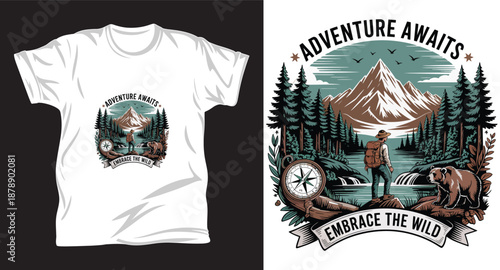 Hiking Graphic vector t shirt design print