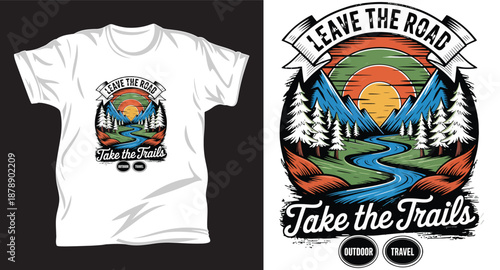 Hiking Graphic vector t shirt design print