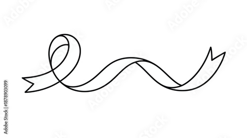 Elegant ribbon with curved design Vector