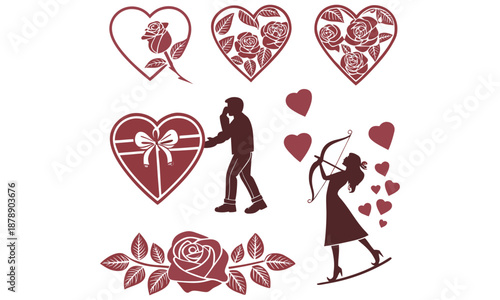 valentine's day vector icon design bundle