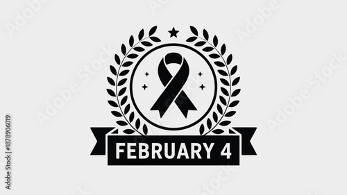 Black ribbon awareness february 4 Vector