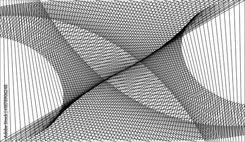 geometric pattern of lines forming wave-like structure