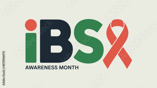 Ibs awareness month ribbon Vector
