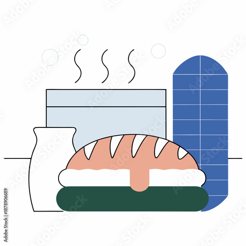 Illustration of a breakfast scene