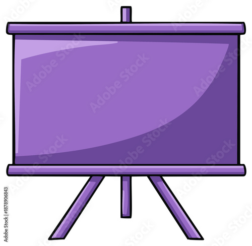 Purple Presentation Board Cartoon Illustration