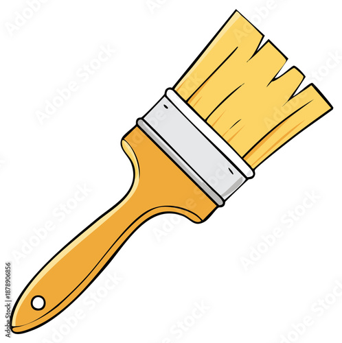 Cartoon paintbrush tool illustration for home renovation and DIY projects
