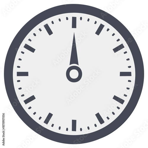 Clock Face Showing Twelve O'Clock Timekeeping Device Instrument for Measuring Time