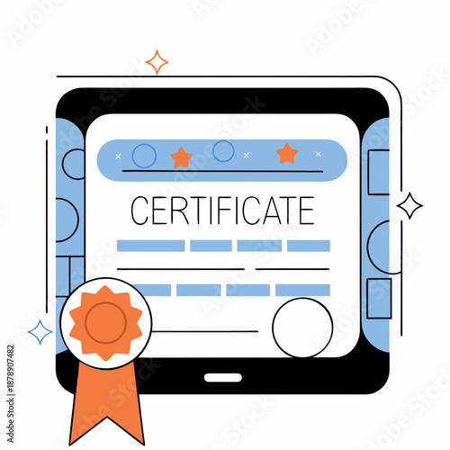 Digital certificate on tablet