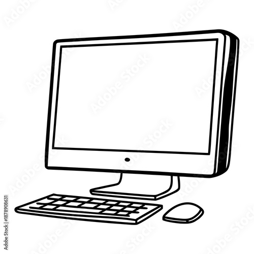 Computer workstation illustration