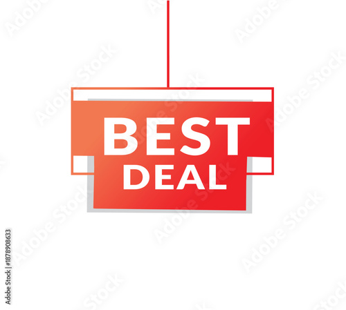 Best deal Vector Image icon. Hanging style banner. Discount symbol.