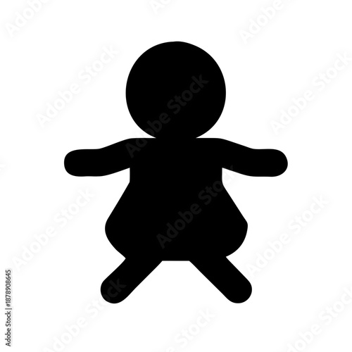 Silhouette of a baby doll