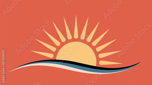 Sunrise over calm water Vector