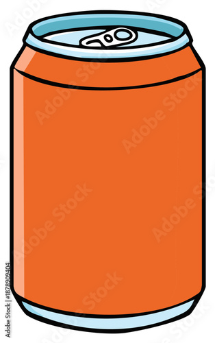 Vibrant Orange Soda Can Illustration Refreshing Beverage Design