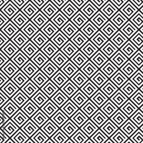 Seamless Black and White Geometric Greek Key Pattern