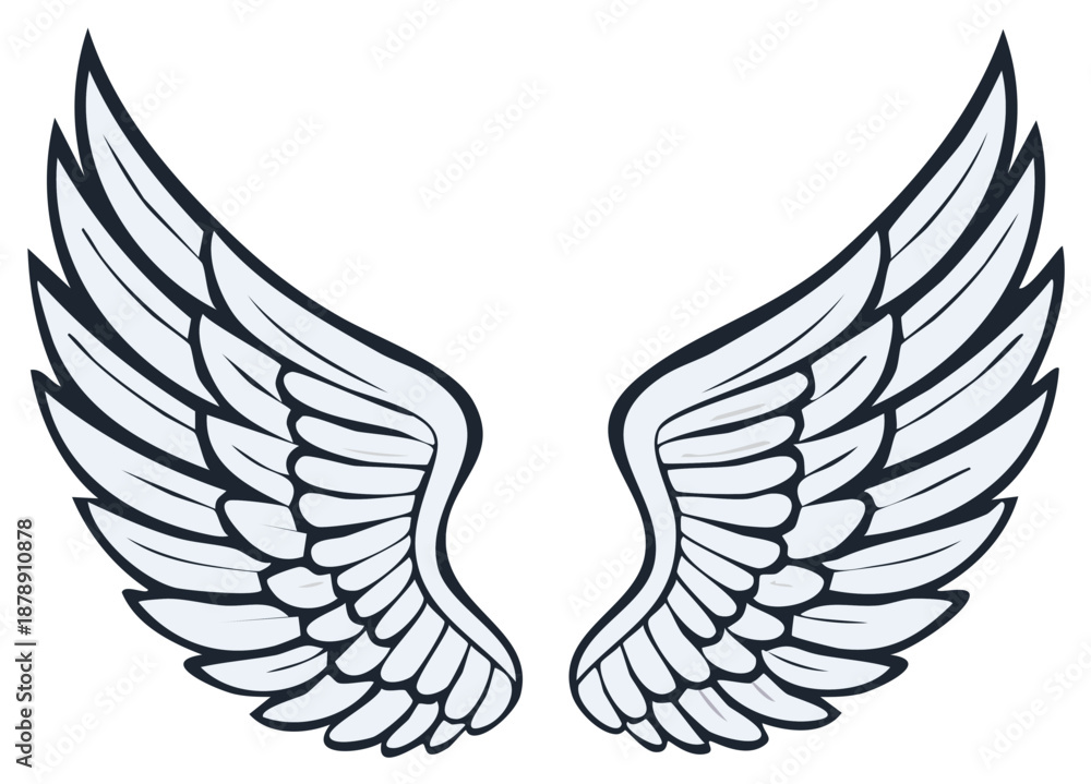 Obraz premium Striking Angel Wings Illustration Symbolizing Freedom and Spirituality