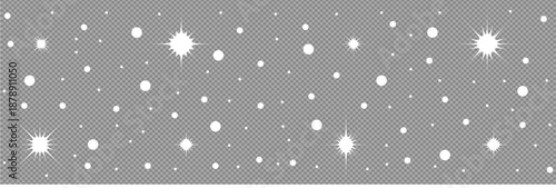 Set of sparkling stars on transparent background.
Glowing light effect with lots of glitter particles and stars. For Christmas and New Year design.