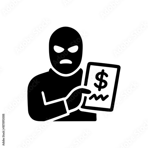 Financial Extortion Ransom Icon