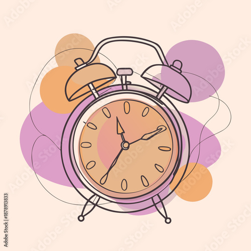 Vintage alarm clock illustration