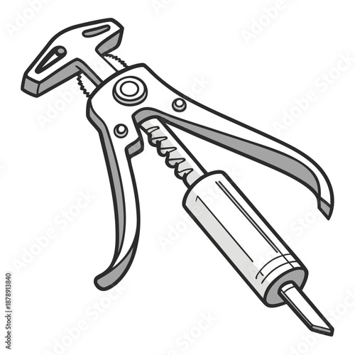 Wine bottle opener illustration