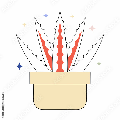 Vibrant aloe vera plant in a pot