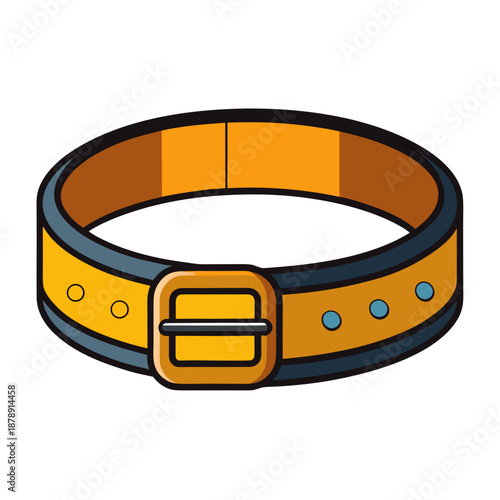 Yellow dog collar with buckle