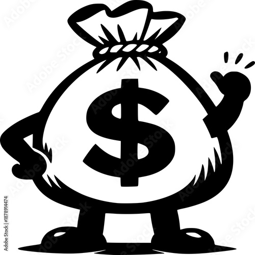 Dollar symbol inside a money bag representing wealth, finance, and investment concepts