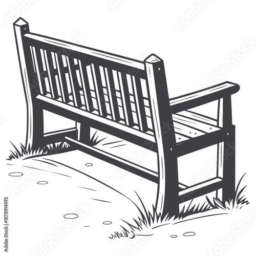 Empty park bench in nature