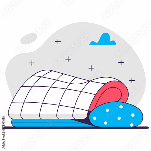 Abstract cloud and shapes illustration