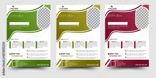  corporate flyer template design collection featuring abstract shapes, a contemporary business layout and editable vector format for professional presentations, marketing.
