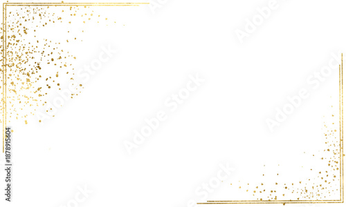 Abstract Shiny Gold Glitter design element. Gold Glitter Frame Texture Gold Foil Effect Border, Garbage, Gold For Wedding greeting card and invitation. Luxury Background design Gold Leaf, Frame PNG. © AnaNas