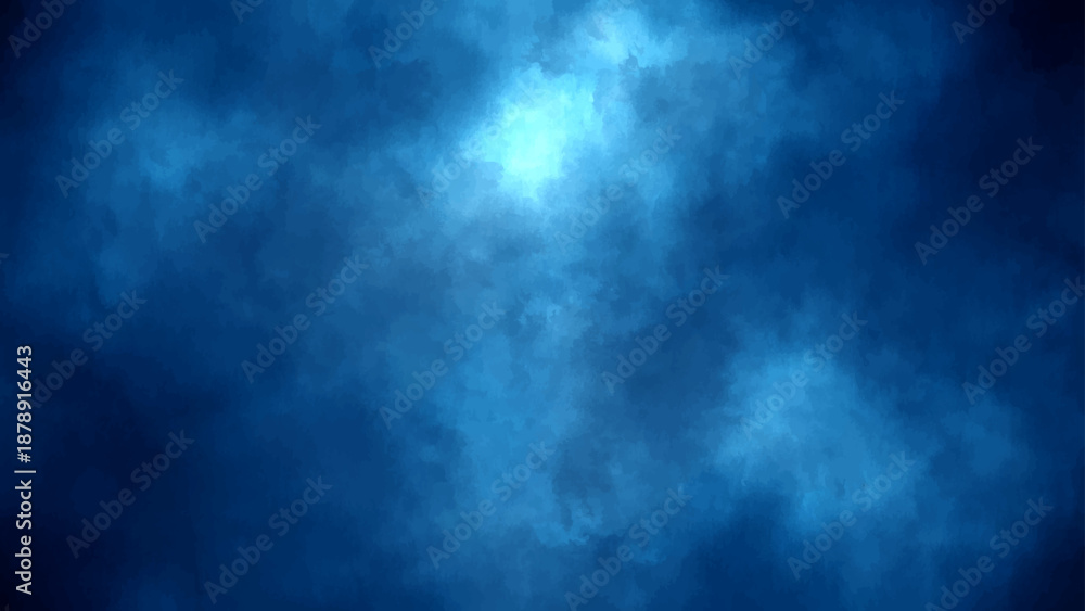 Fototapeta premium Abstract blue background with dark light textures and a stormy night sky featuring clouds smoke and fog over a motion design backdrop