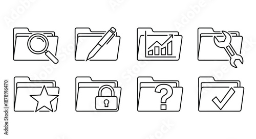 Folder icons with various symbols