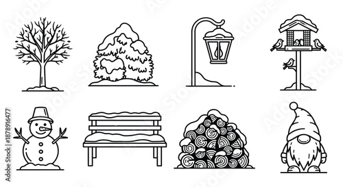 Winter scene illustrations