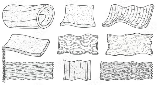 Variety of textured fabrics