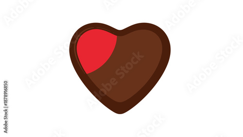 Sweet Delicious Heart Shape Chocolate Candy Dessert Treat Food Item Isolated White Background