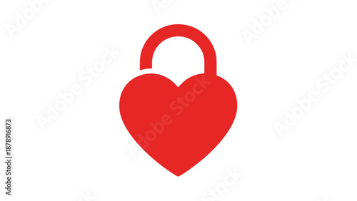Red Heart Shaped Padlock Icon Symbol Representing Love Security Protection Safe Relationship Commitment And Trust Concept Digital Art