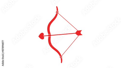 Red Cupid Archer Bow Arrow Heart Symbol Concept Romance Love Celebration Valentine Celebration Romance